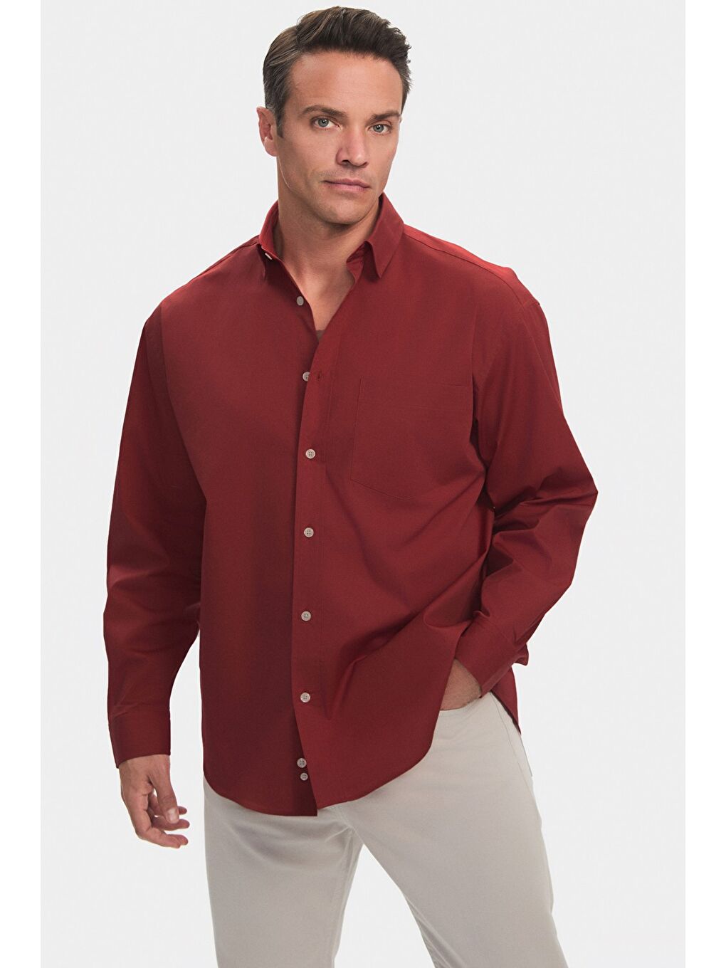 Kahverengi Exclusive Erkek Oversize Gömlek