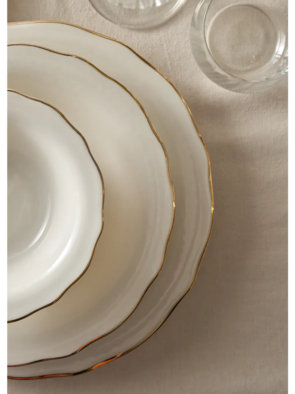 Sarı Victoria Porselen 24 Parça 6 Kişilik Yemek Takımı Gold-3