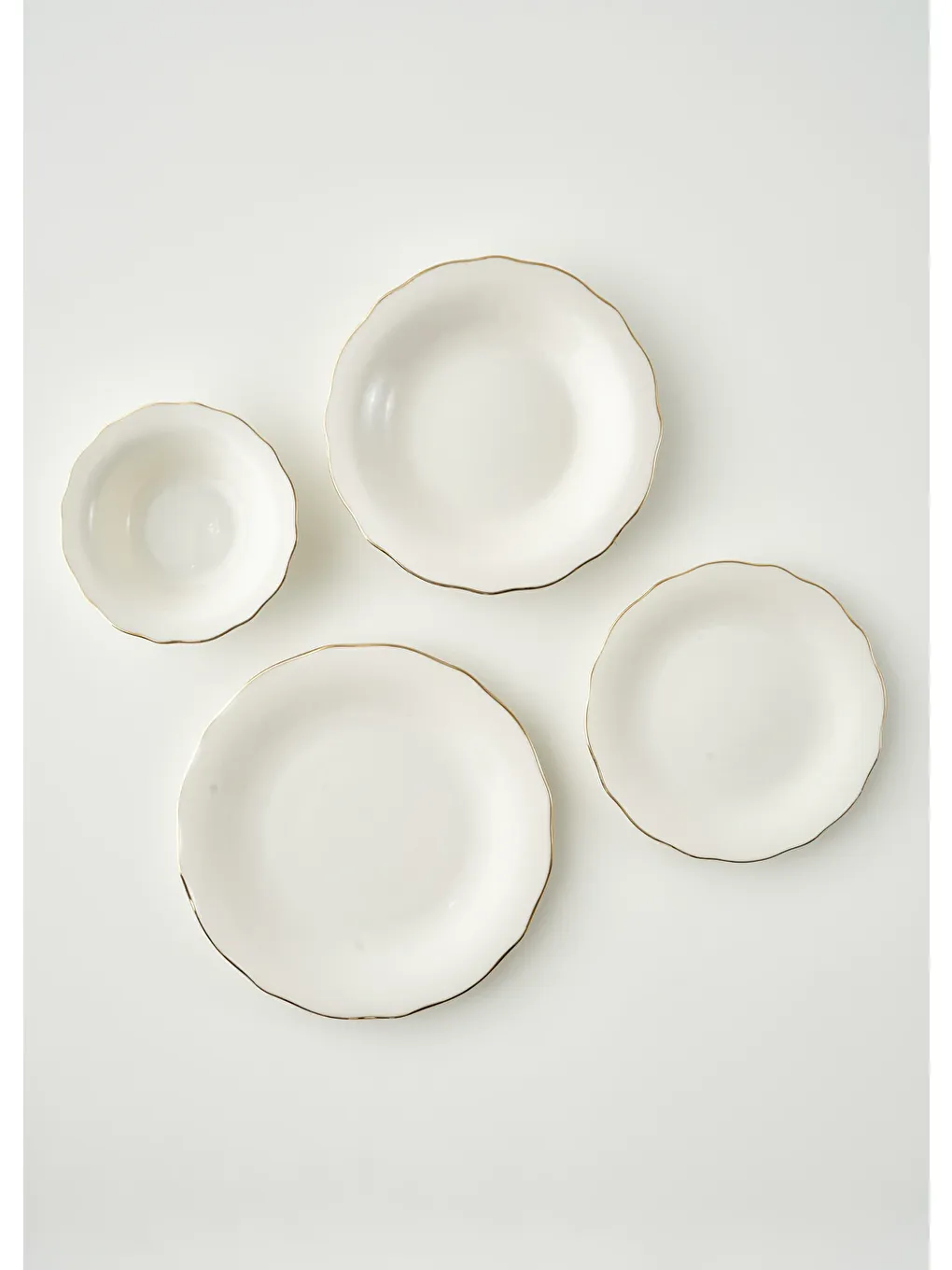 Sarı Victoria Porselen 24 Parça 6 Kişilik Yemek Takımı Gold-6