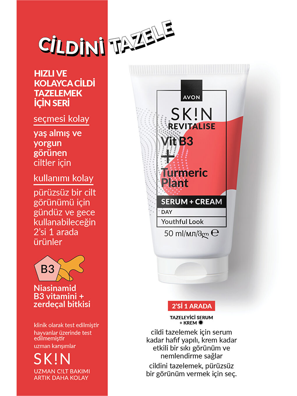 SK!N Tazeleyici Krem + Serum 50 Ml.-2