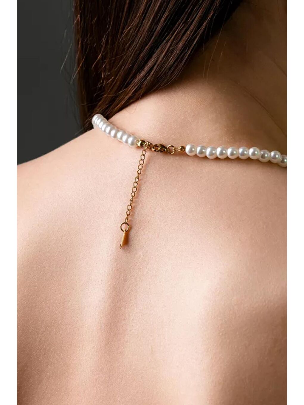 Ekru Sedef Kalp Detaylı Zarif Aşk Kolye-1