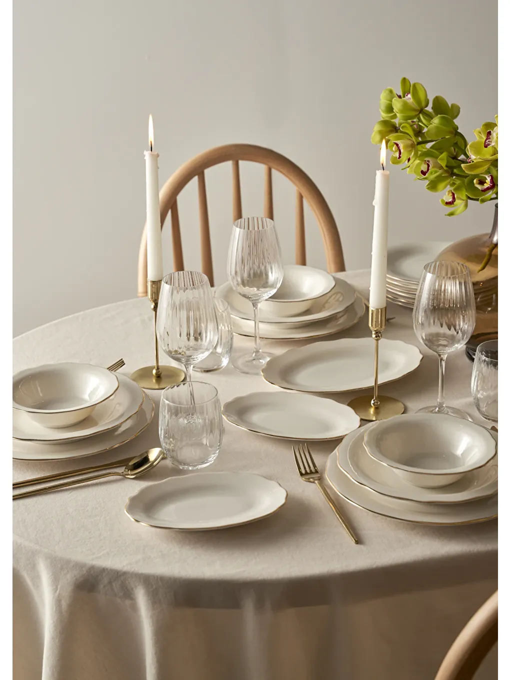 Sarı Victoria Porselen Sunum Tabağı Gold (30 cm)-2