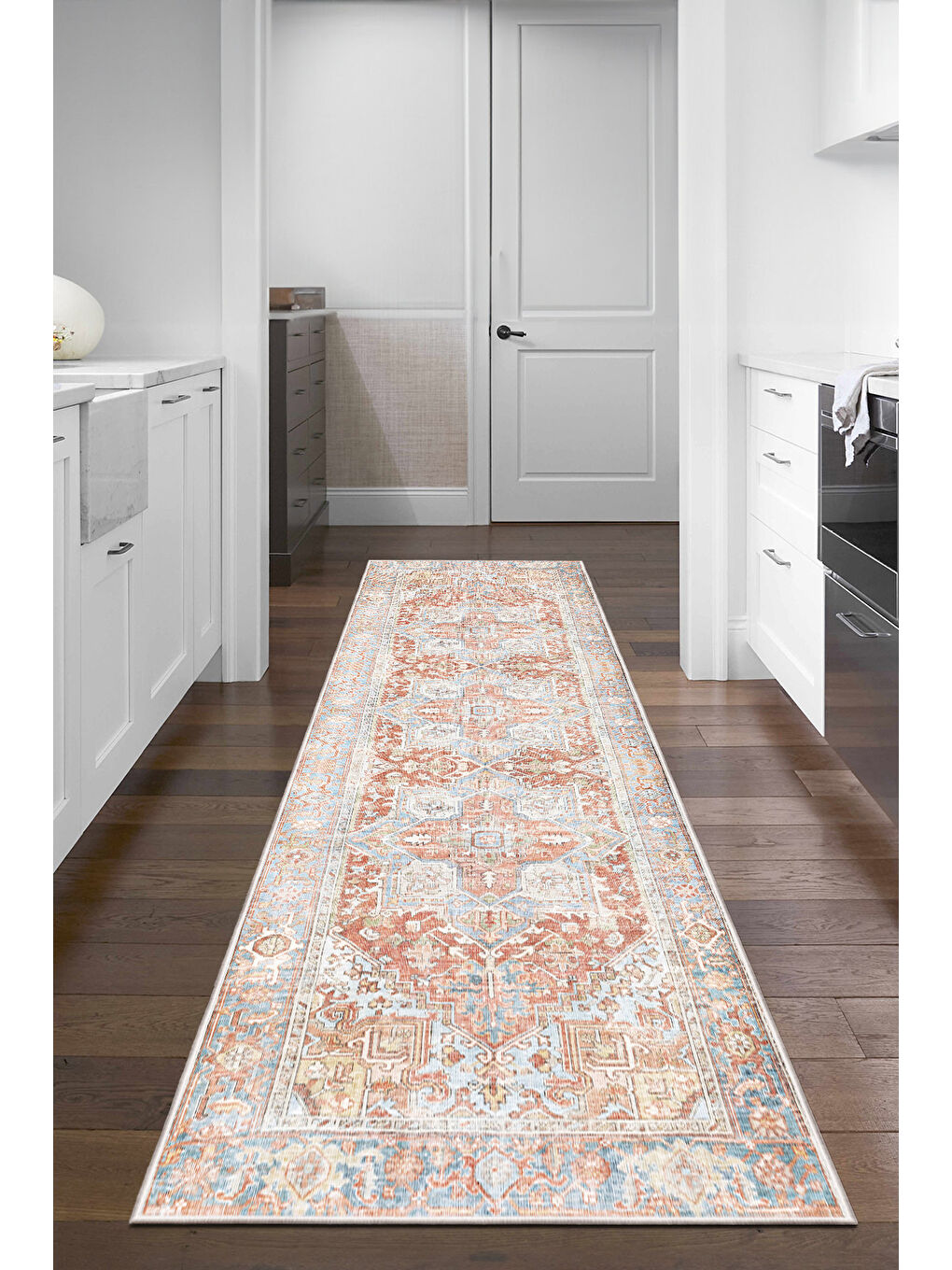 Pembe Dekoratif Özel Tasarım Yıkanabilir İnce Kaymaz Tabanlı Modern Halı KECE FR26-4