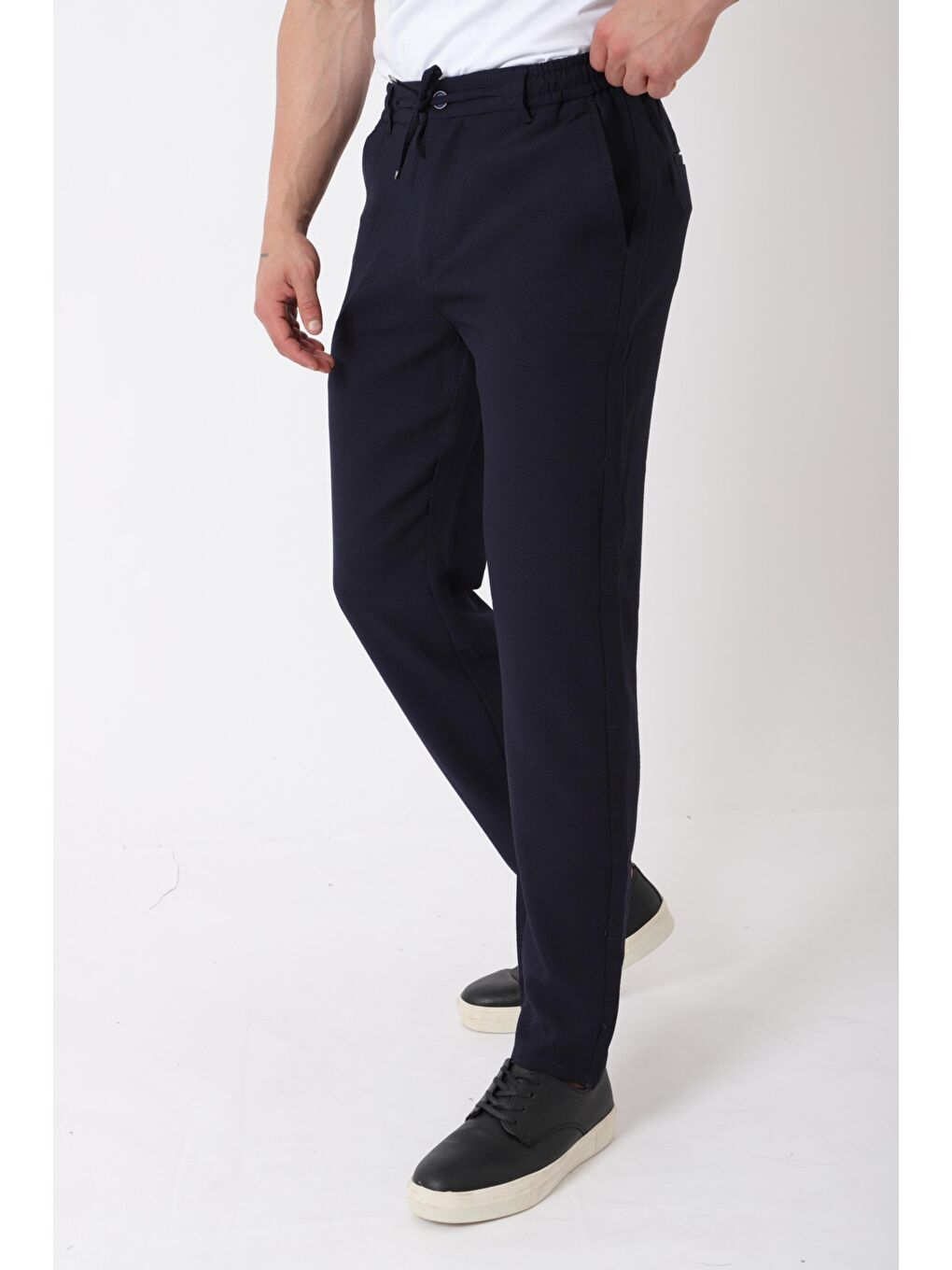 Lacivert Gofret Desen Jogger Pantolon CPT-3_0399