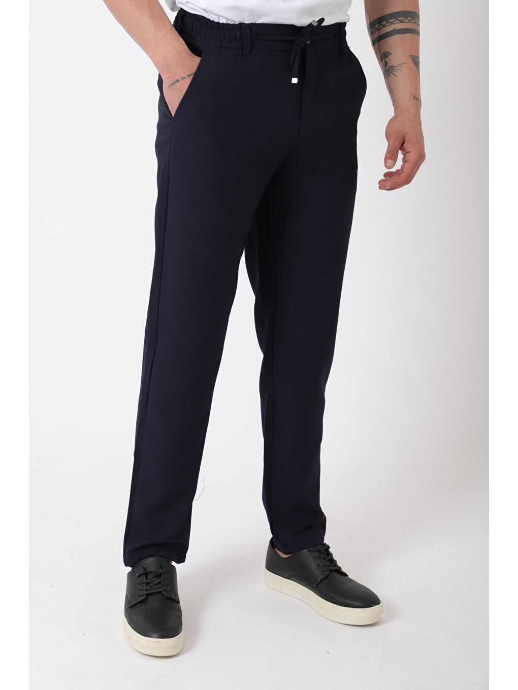 Lacivert Gofret Desen Jogger Pantolon CPT-3_0399-4