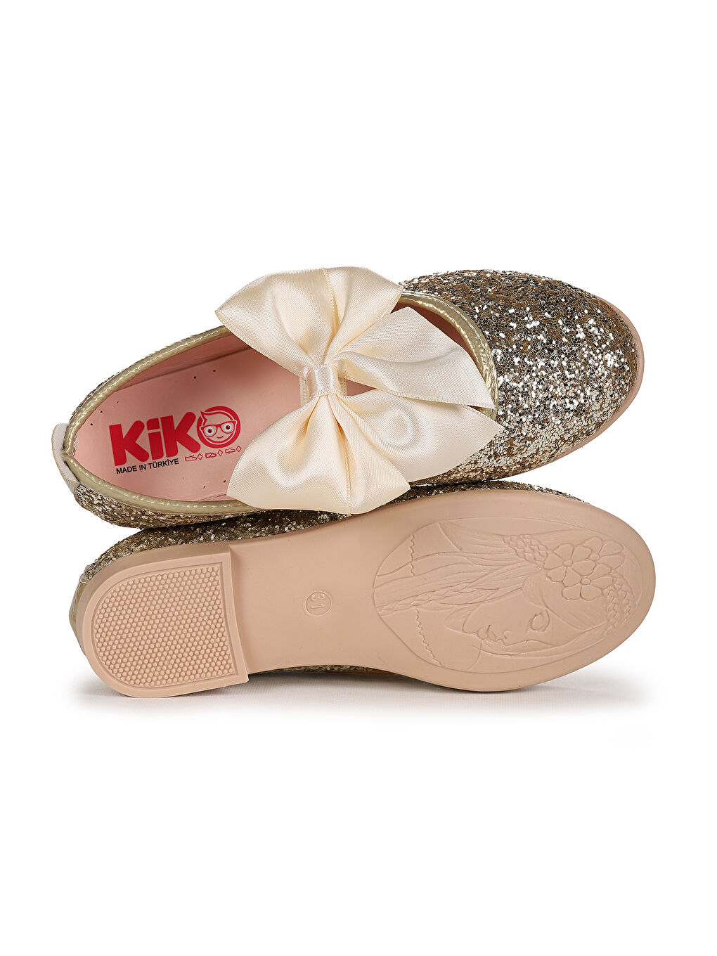 Sarı Tari Cam Kırığı Fiyonk Lastikli Kız Çocuk Babet Ayakkabı-4