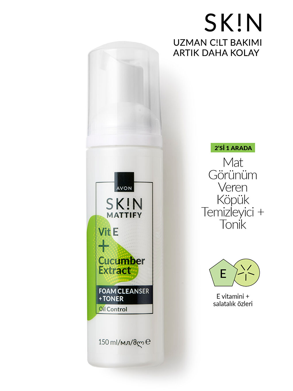 SK!N Mat Görünüm Veren Köpük Temizleyici + Tonik 150 Ml.-1