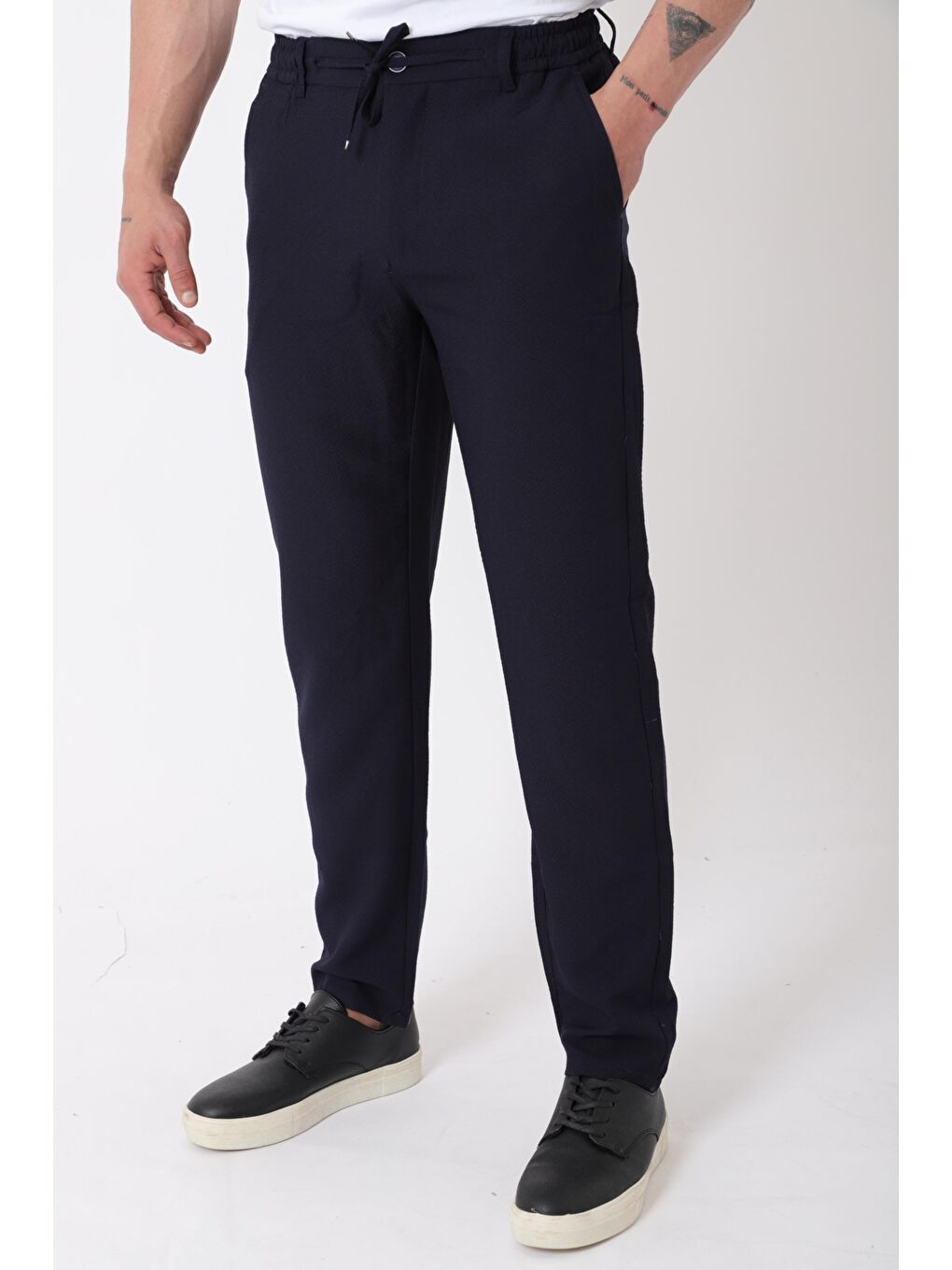 Lacivert Gofret Desen Jogger Pantolon CPT-3_0399-5