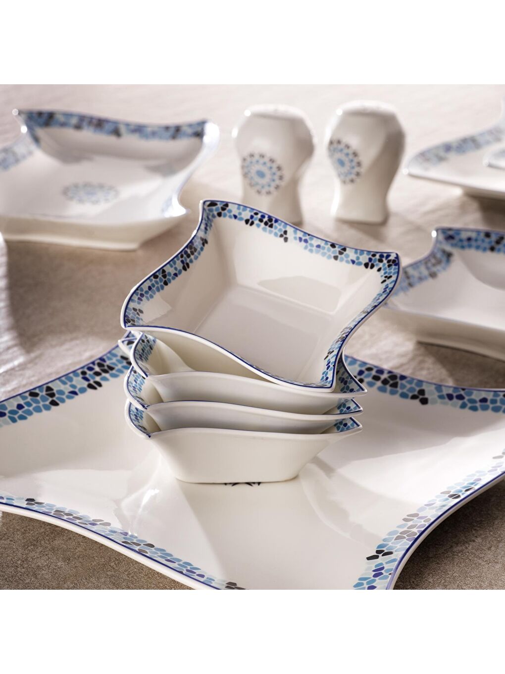 Twist Kahvaltı Takımı-32 Parça-Mavi-2