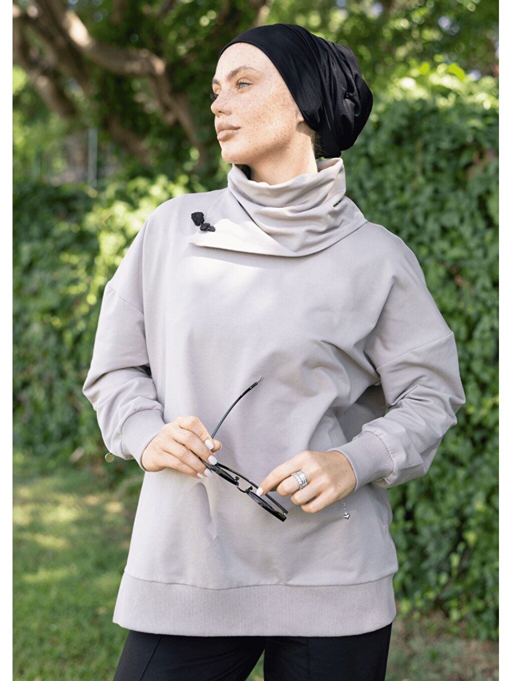 Bej Tesettür Eşofman Üstü - Japon