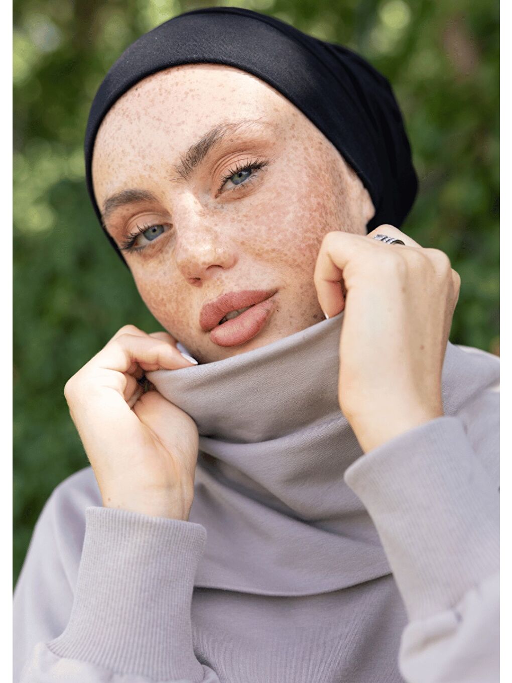 Bej Tesettür Eşofman Üstü - Japon-1