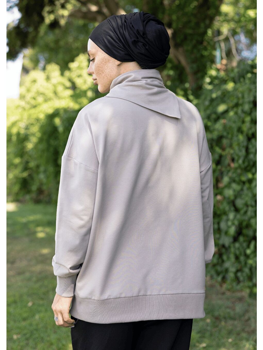 Bej Tesettür Eşofman Üstü - Japon-2