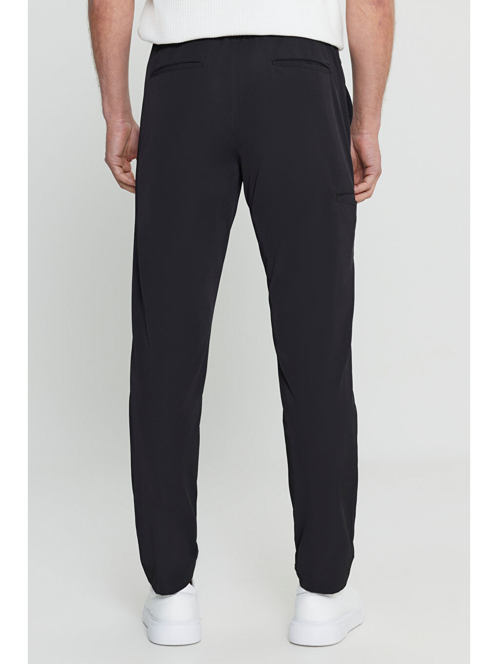 Erkek Siyah 360 Her Yöne Esneyen Comfort Fit Rahat Kesim Beli Lastikli Casual Pantolon-5