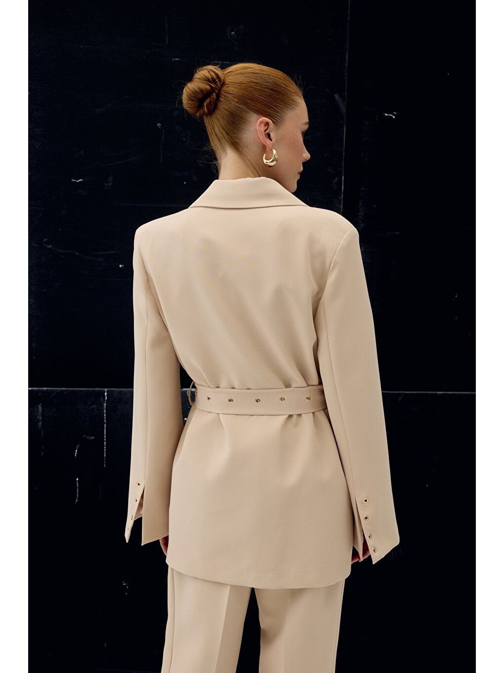 Serana Kuşak Detaylı Ceket - Bej-7