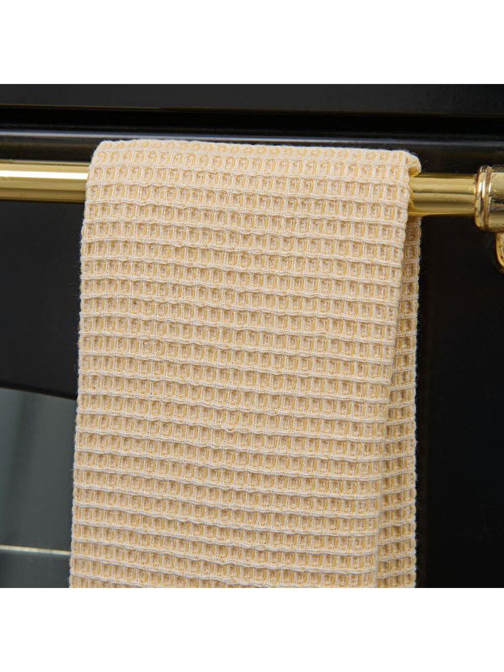 Soft Waffle Mutfak Havlusu - Sarı - 30x50 cm-1