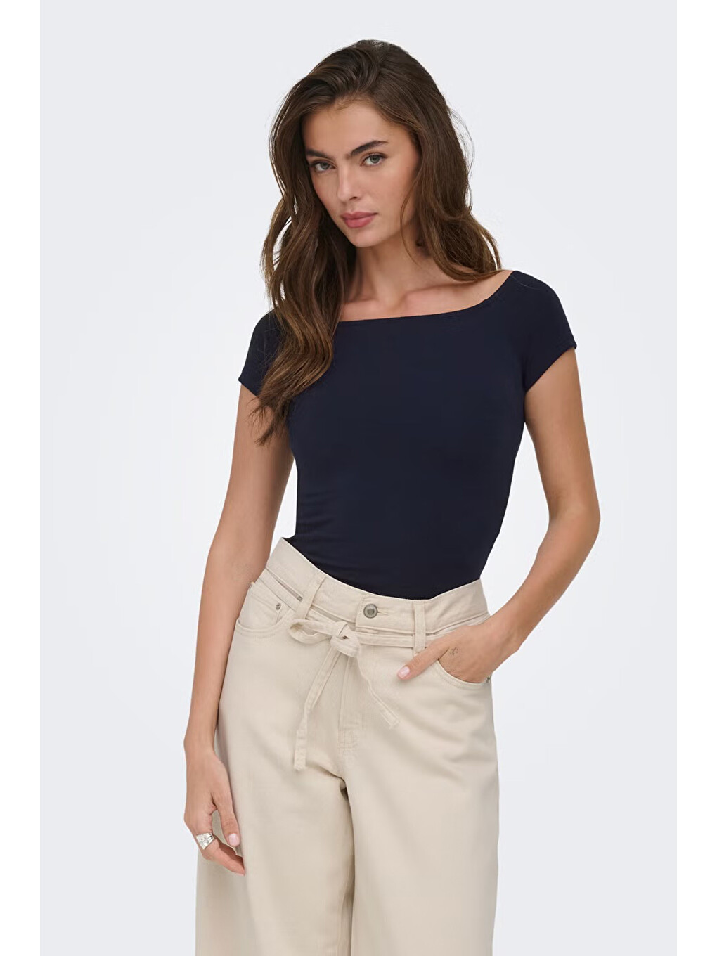 Lacivert Onlluca Regular Fit Madonna Yaka T Shirt 15369909-2