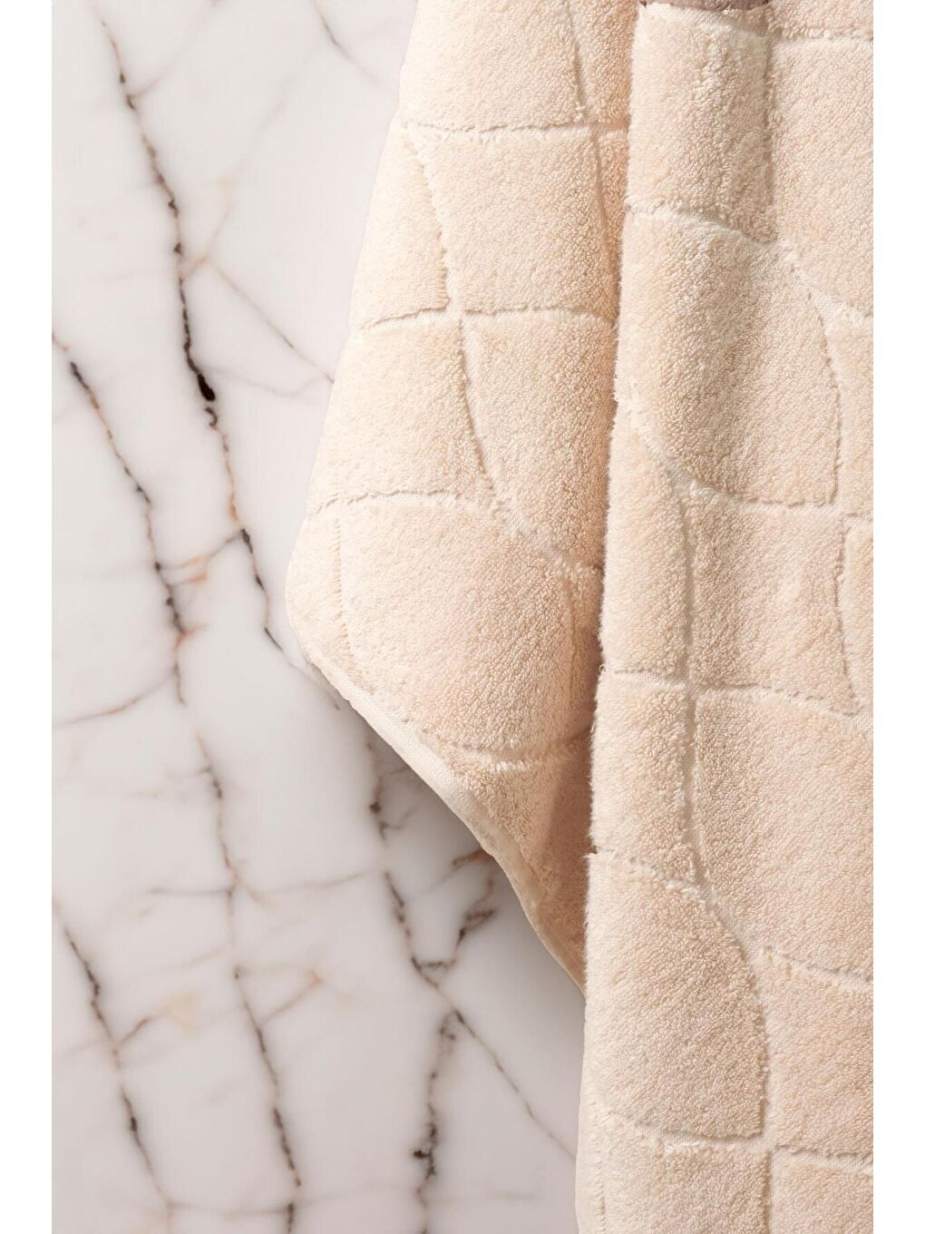 Bej Voli Micro Pamuk Banyo Havlusu 70x140 cm-1