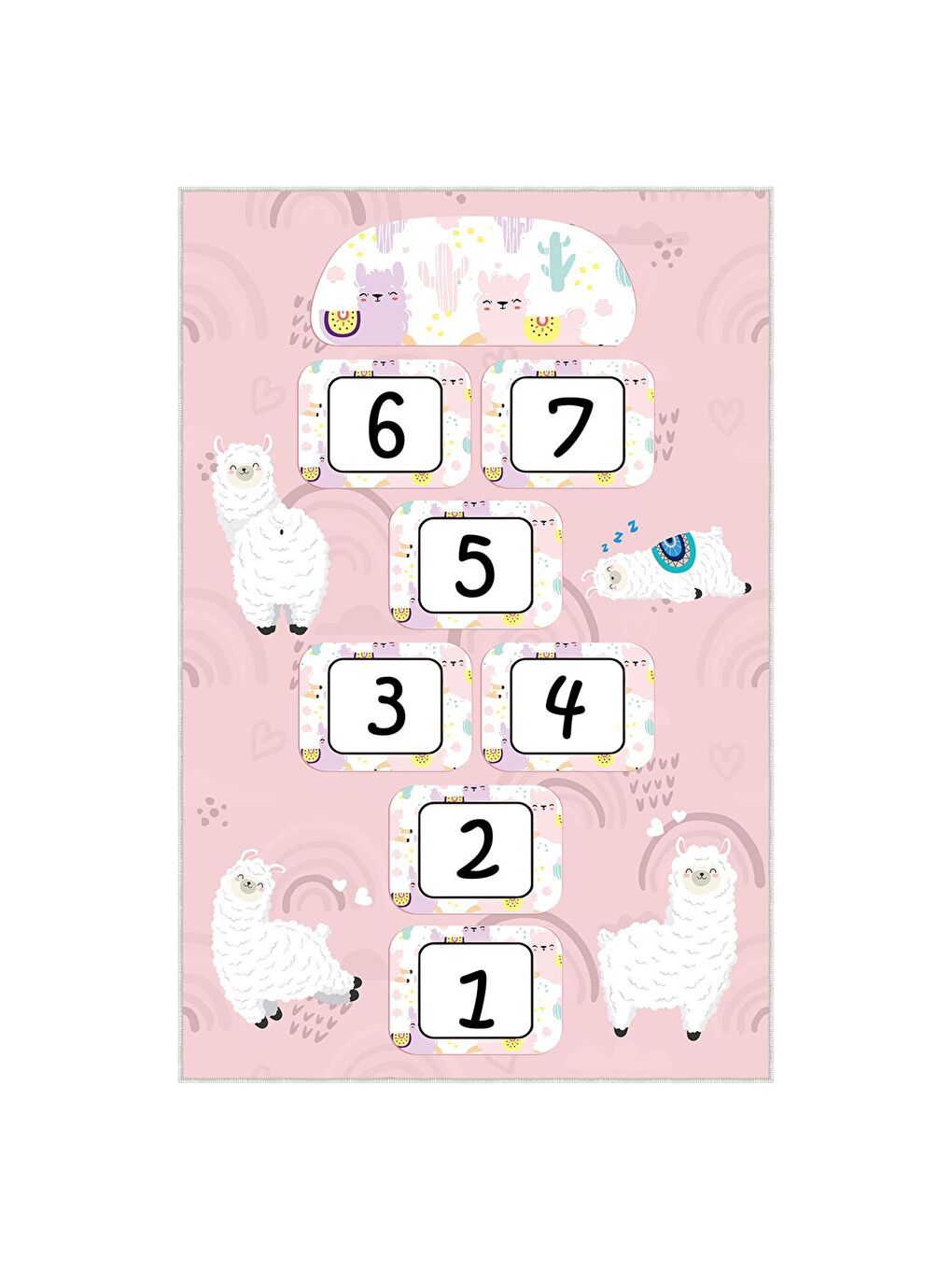 Pembe Dekoratif Özel Tasarım Yıkanabilir, Modern Çocuk Halısı  60x100-2