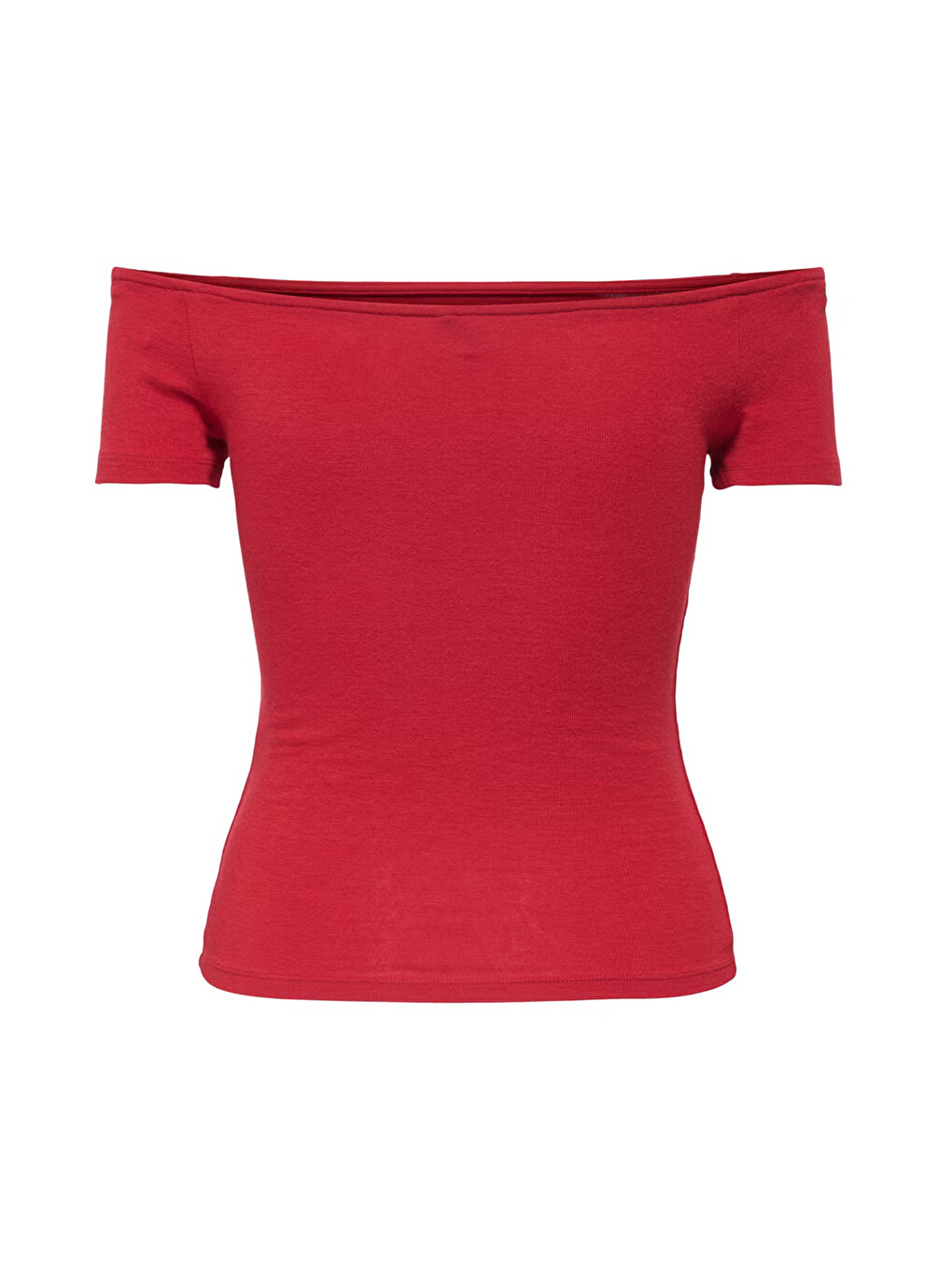 Kırmızı Onlluca Regular Fit Madonna Yaka T Shirt 15369909-5