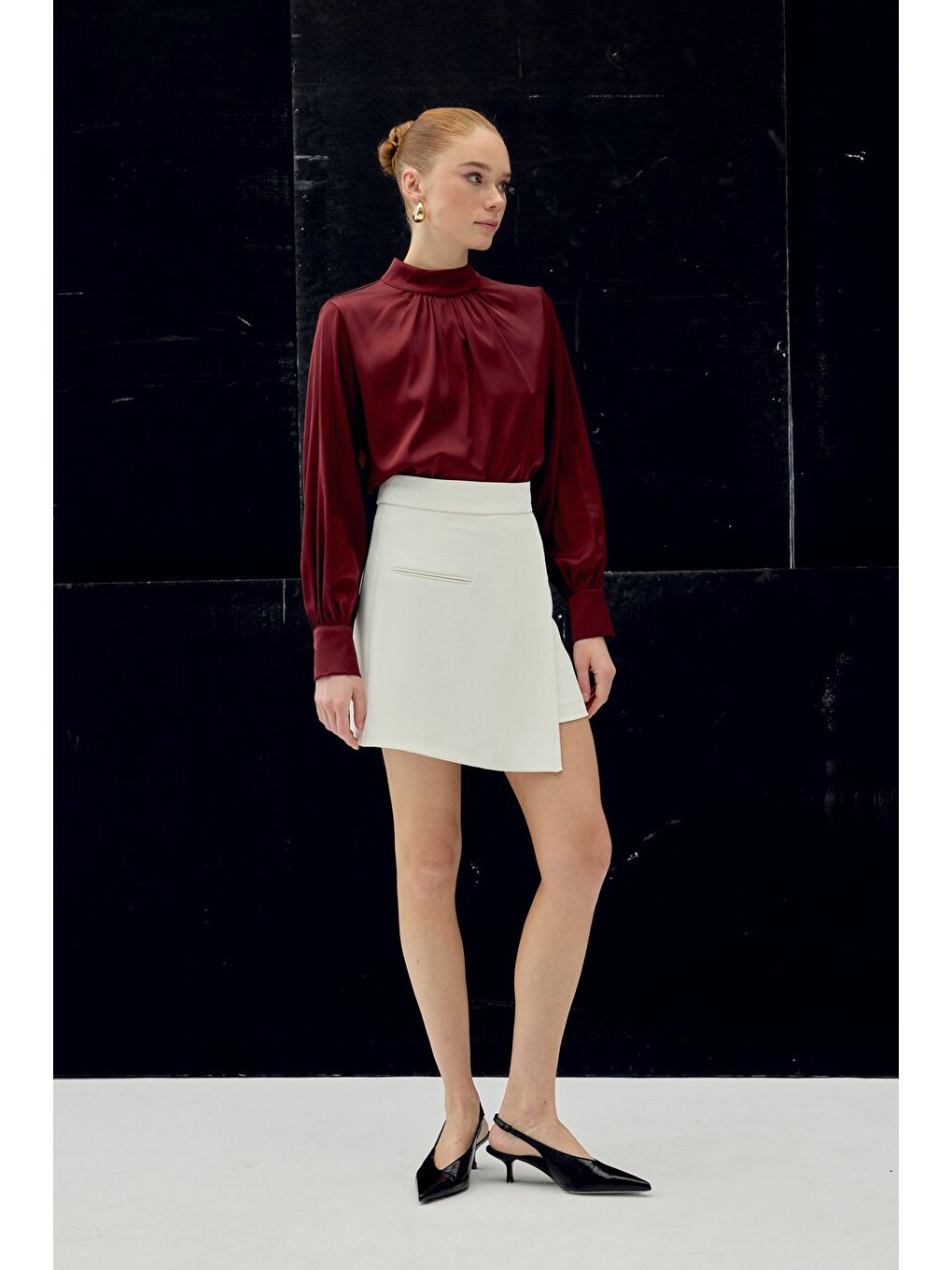 Talia Şort Etek - Ekru