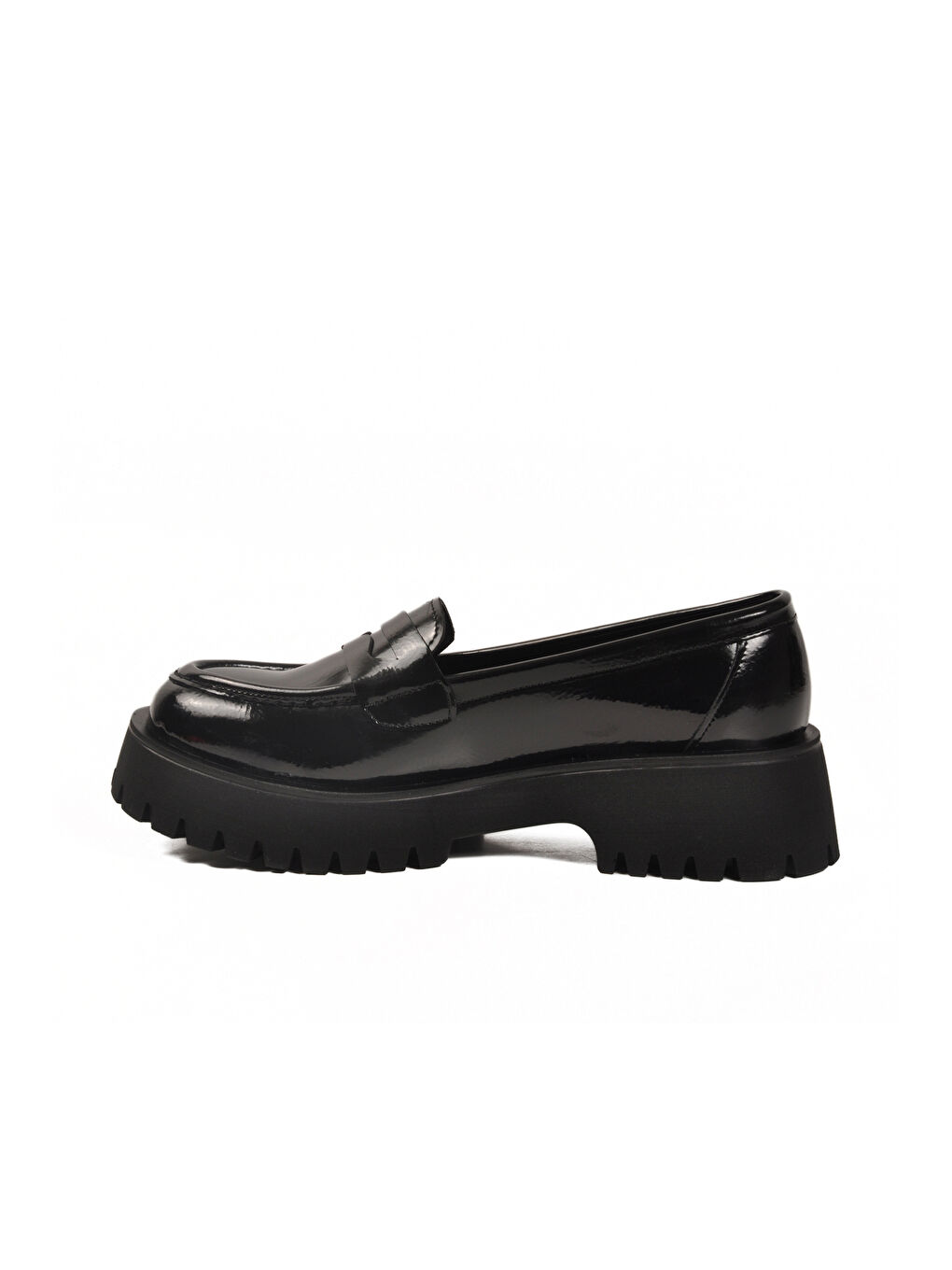 Siyah Rugan Kalın Taban Kadın Casual Ayakkabı 572453 Z-1