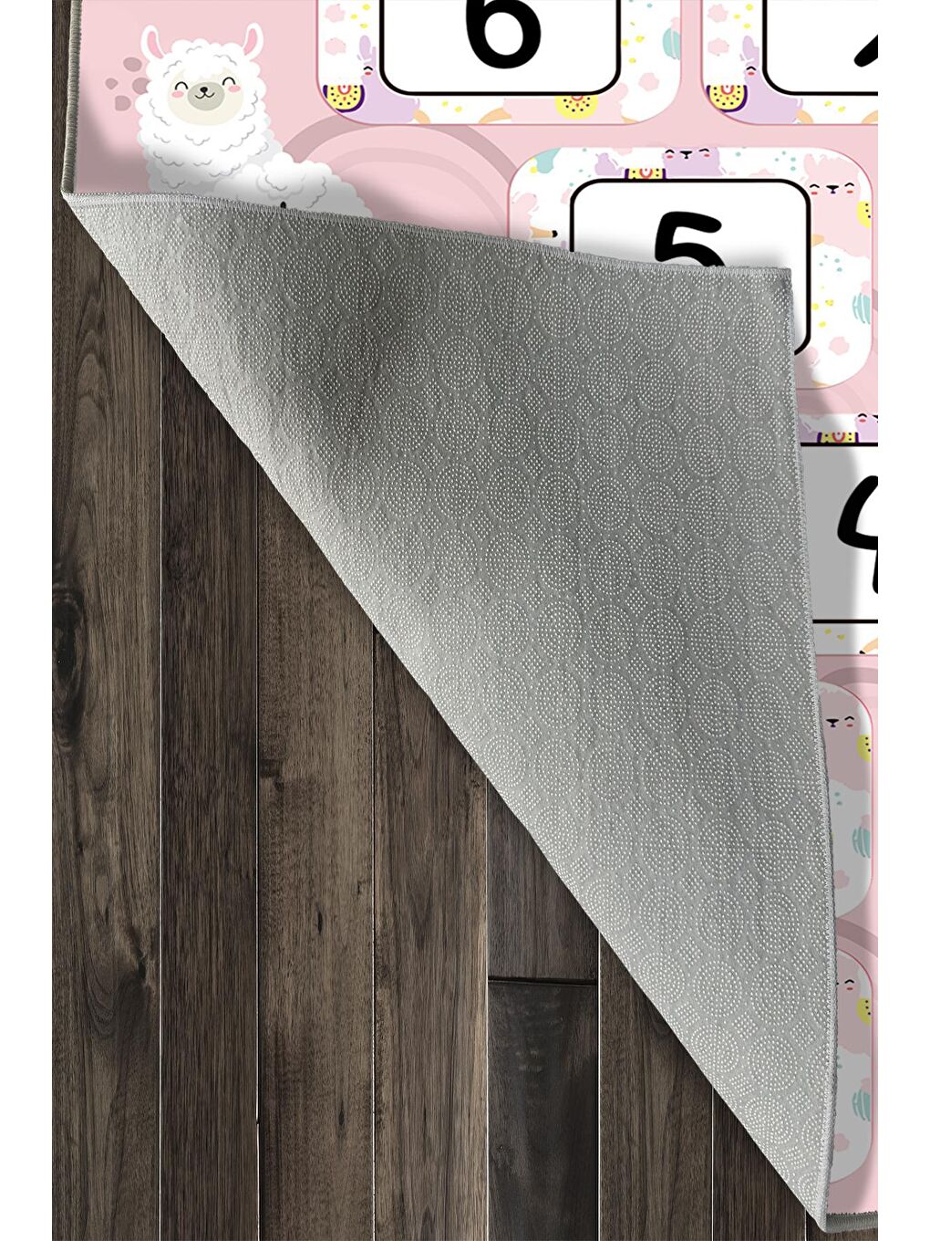Pembe Dekoratif Özel Tasarım Yıkanabilir, Modern Çocuk Halısı  60x100-4