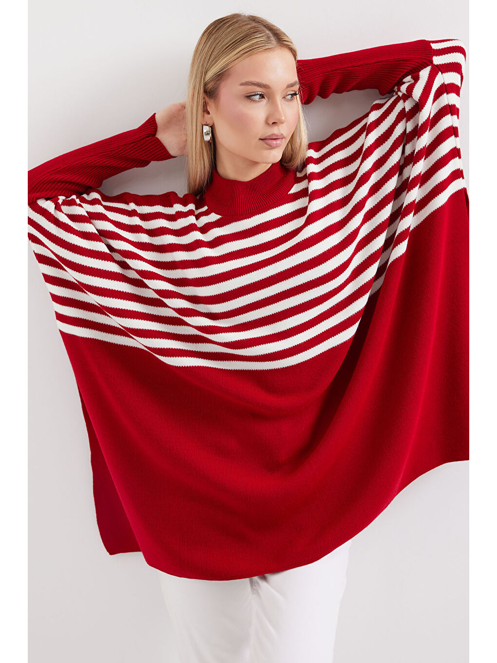 15783 Yırtmaçlı Panço Kazak - F.Bordo-4