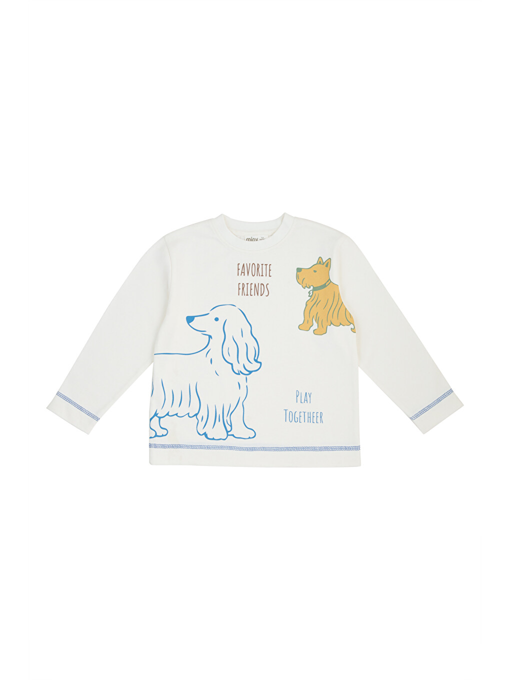 Köpek Desenli Sweatshirt 2-6 Yaş Ekru-1