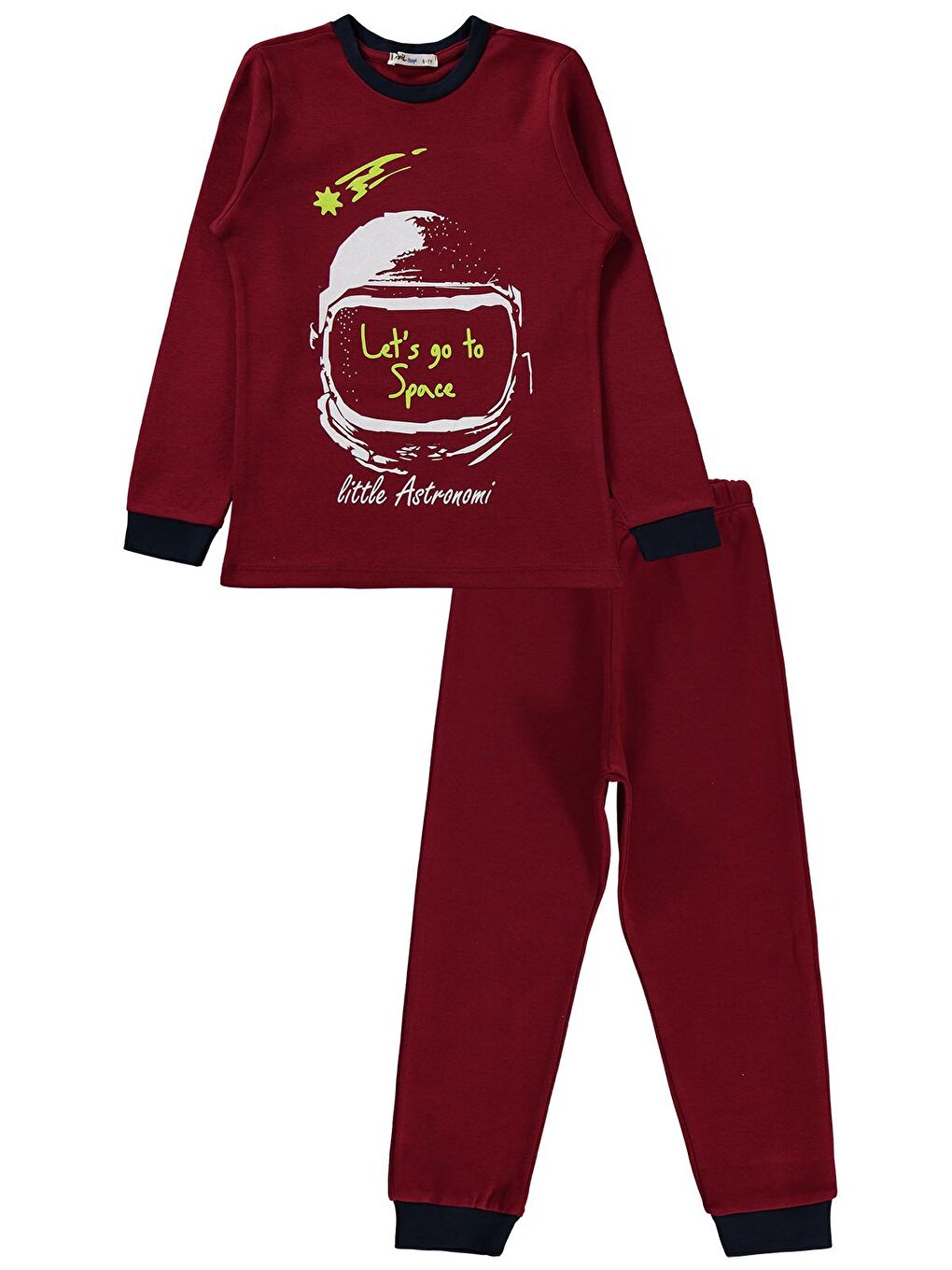 Civil Bordo Boys Erkek Çocuk Pijama Takımı 10-13 Yaş Bordo