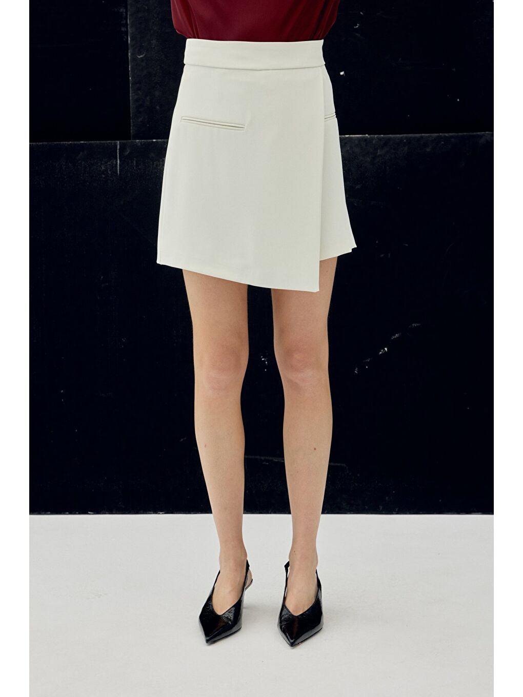 Talia Şort Etek - Ekru-6