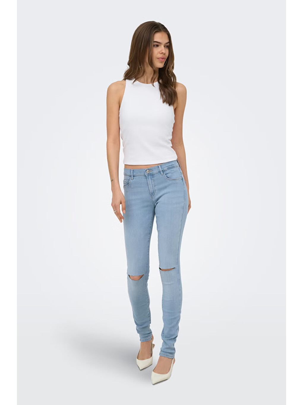 Beyaz Onlval Pamuklu Slim Fit Sıfır Yaka Fitilli Atlet 15381855-2