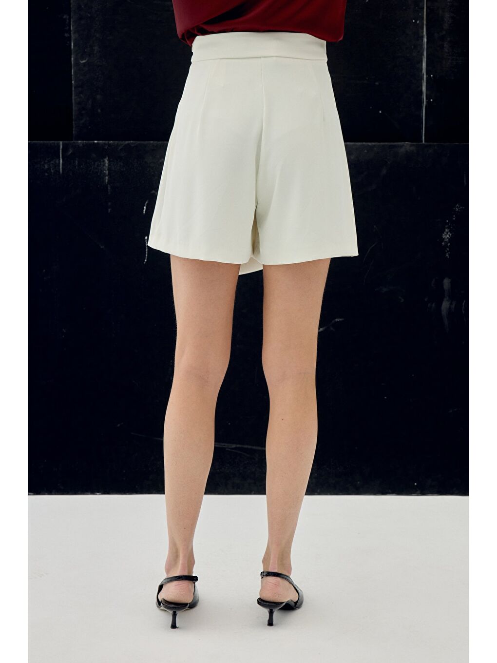 Talia Şort Etek - Ekru-7