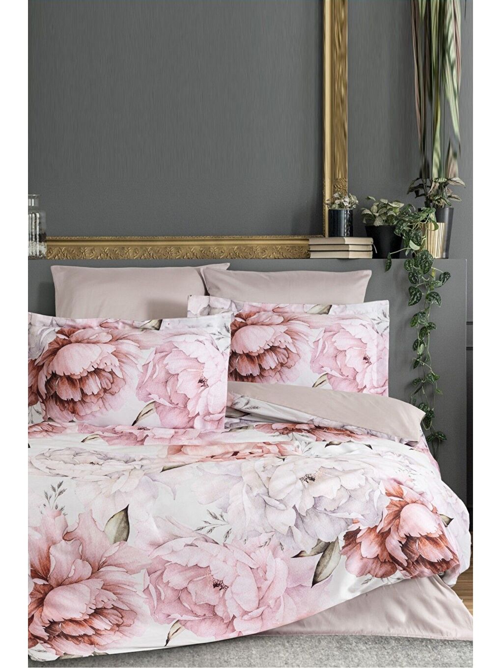 Bej Lyocell Çift Kişilik Nevresim Takımı Pamıra-1