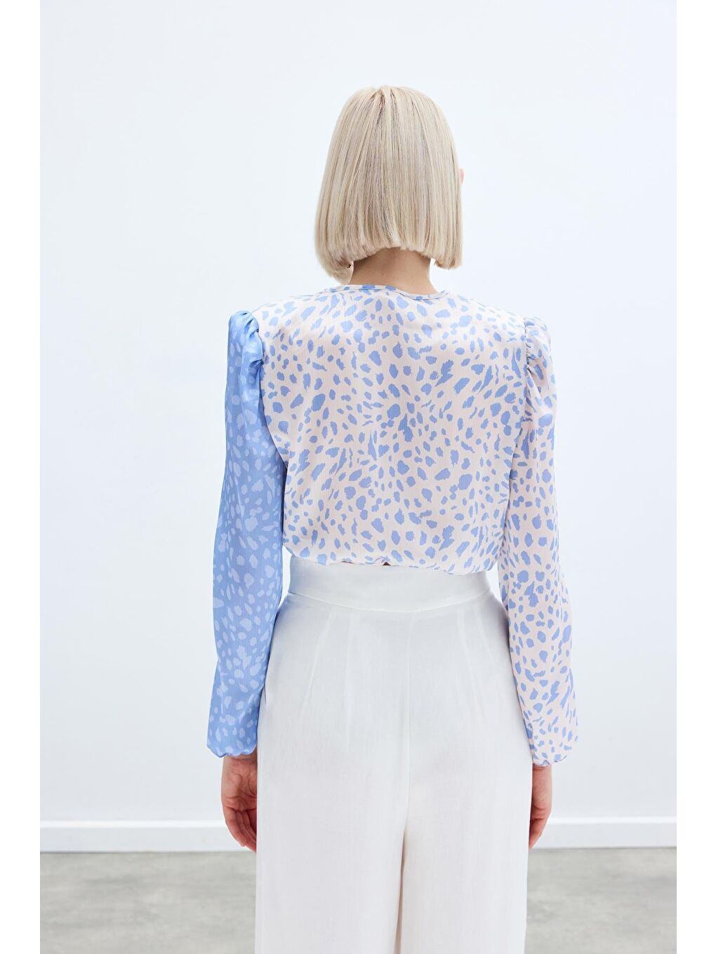 Mavi Kruvaze Desenli Bodysuit - Bebemavİ Ekru-5