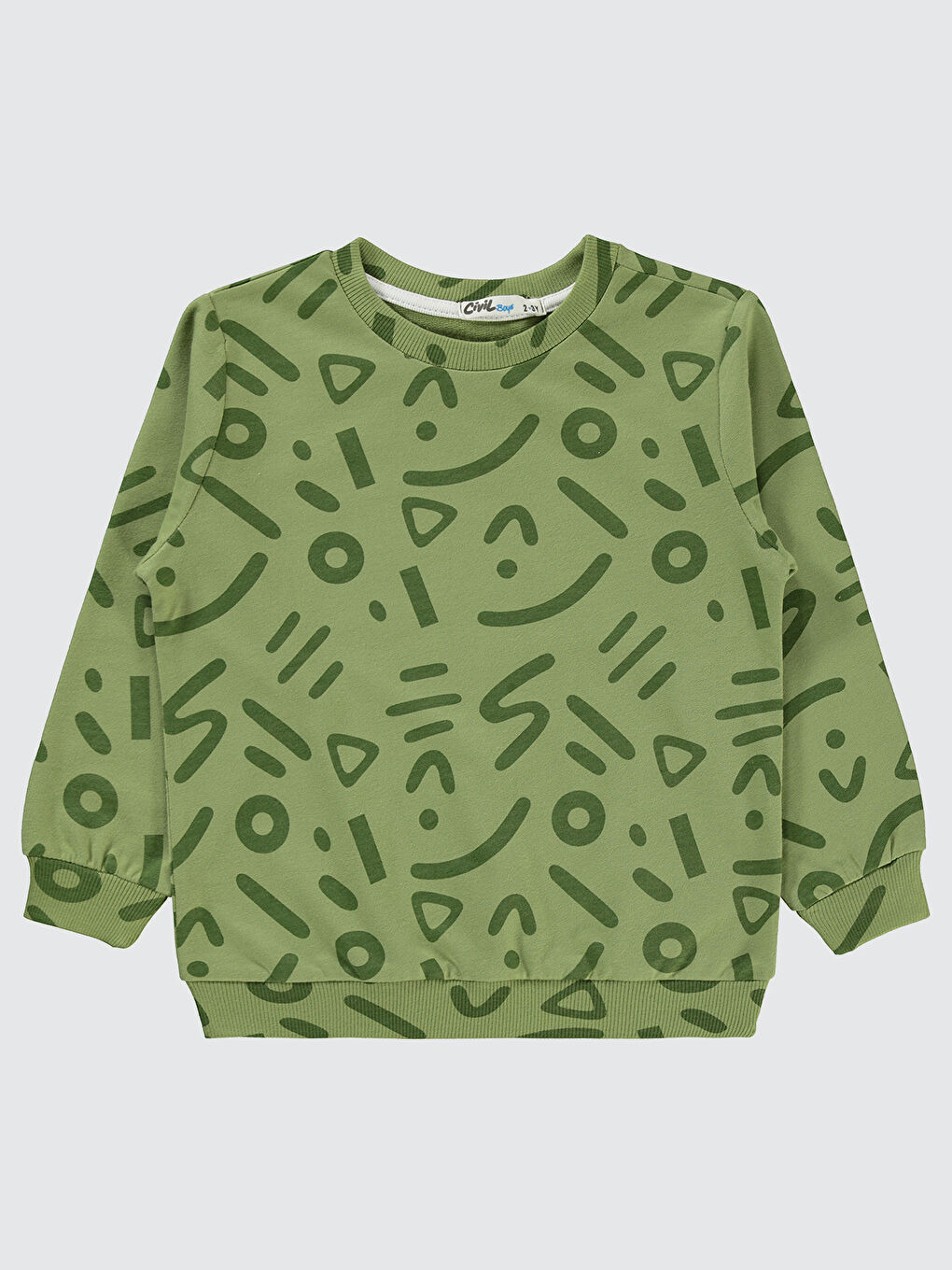 Boys Erkek Çocuk Sweatshirt 2-5 Yaş Açık Haki