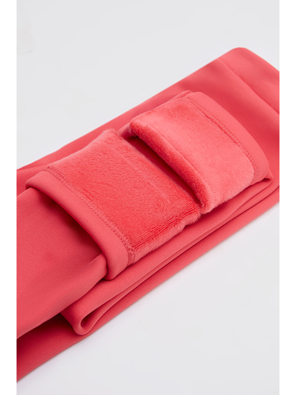 Kırmızı Nar Çiçeği Kız Çocuk İçi Pelüş Kulaklı Tavşan Nakışlı Extra Kalın Kışlık Tayt-2