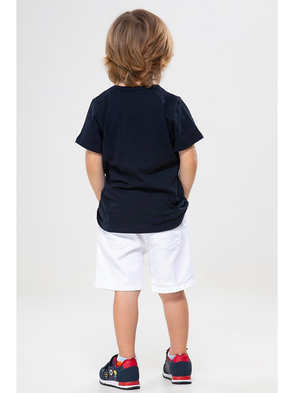 LupiaKids Lacivert Papyon Denim Şort+Tshirt ZN-SS-064 - 1