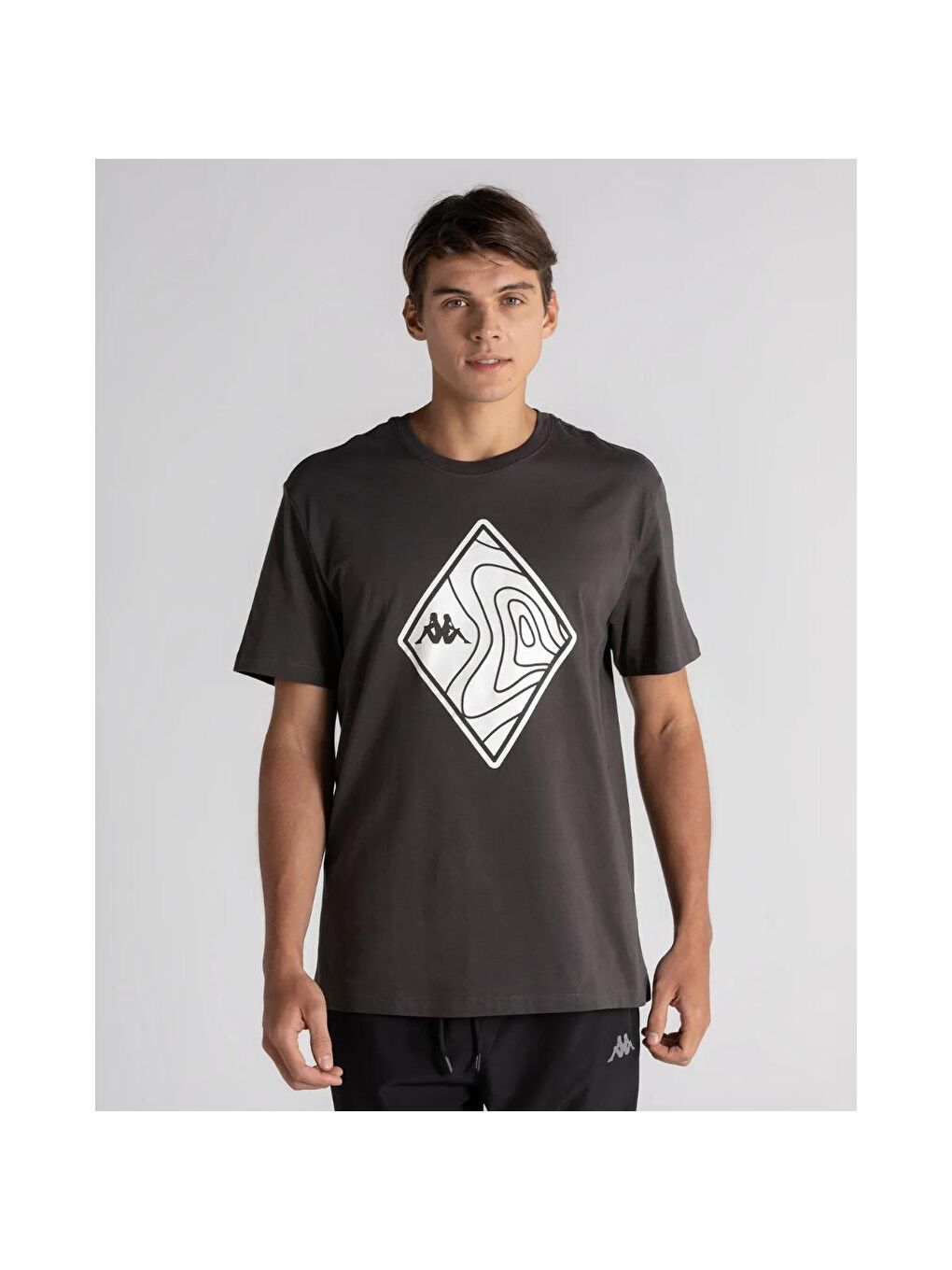 Nigraph Erkek Gri Bisiklet Yaka Tişört-1