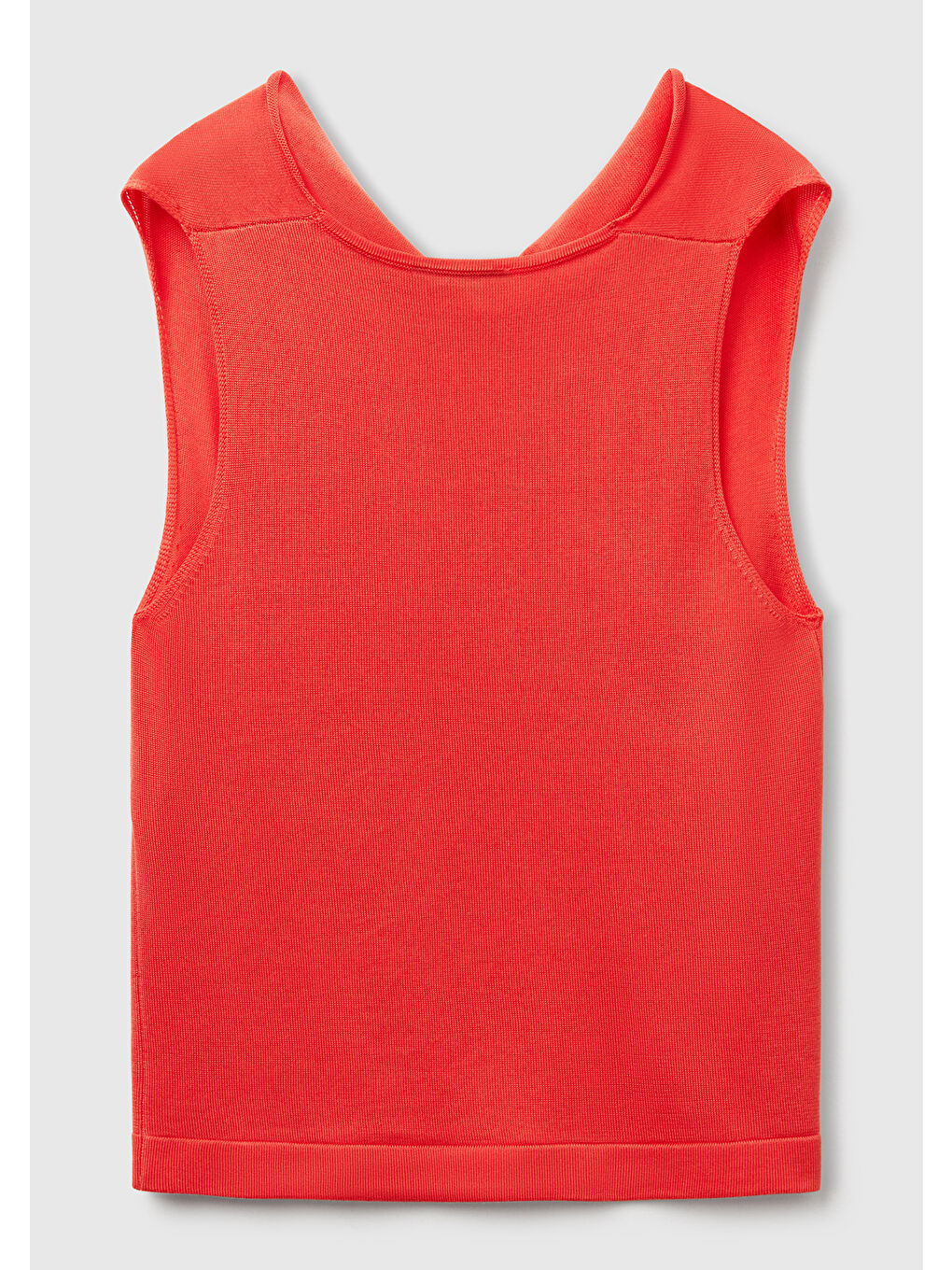 Kadın Turuncu %100 Liyosel Kolsuz Regular Fit Kazak-3