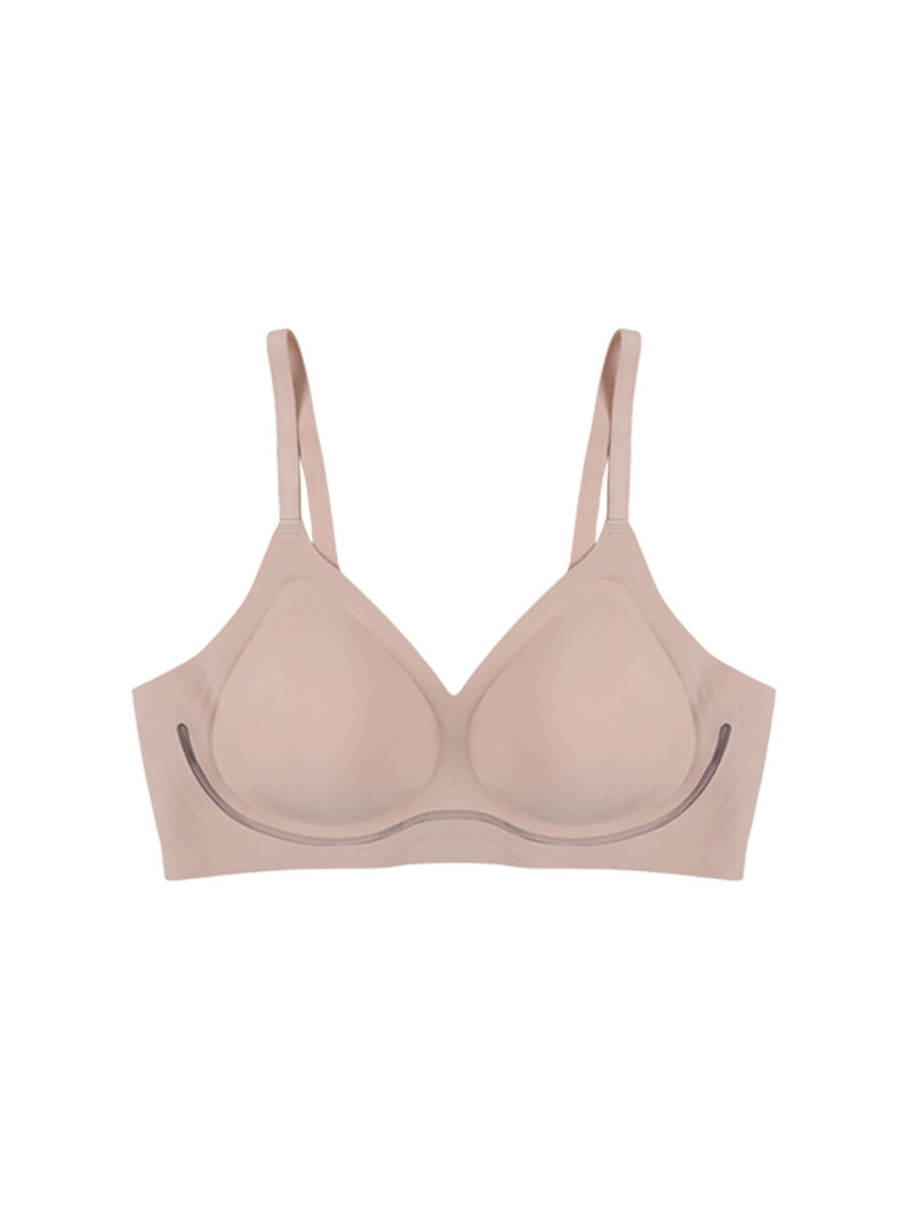 Ekru Balensiz Lazer Dilim Detaylı Dekolte Çapraz Tüllü Dikişsiz Sütyen