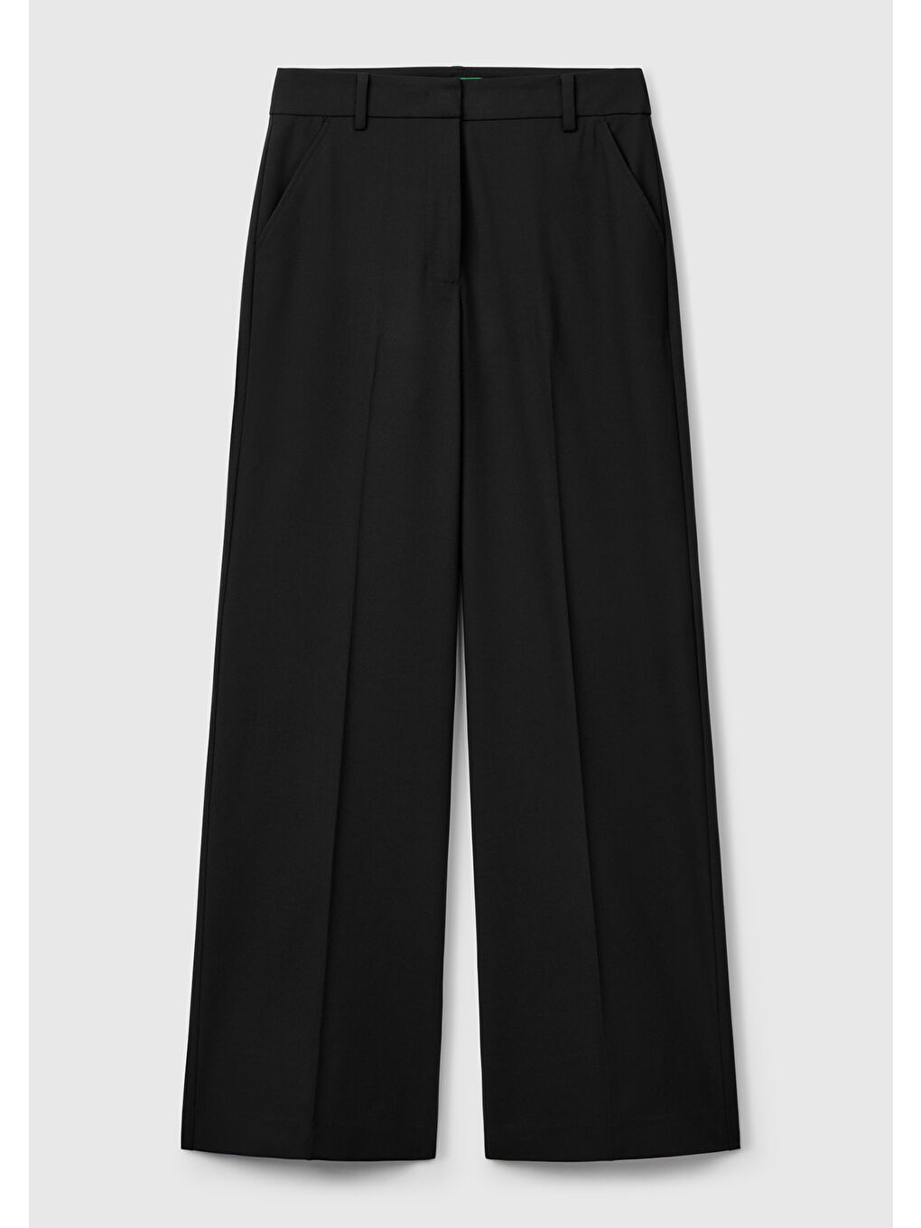 Kadın Siyah Streç Kumaşlı Yüksek Bel Wide Leg Pantolon-1