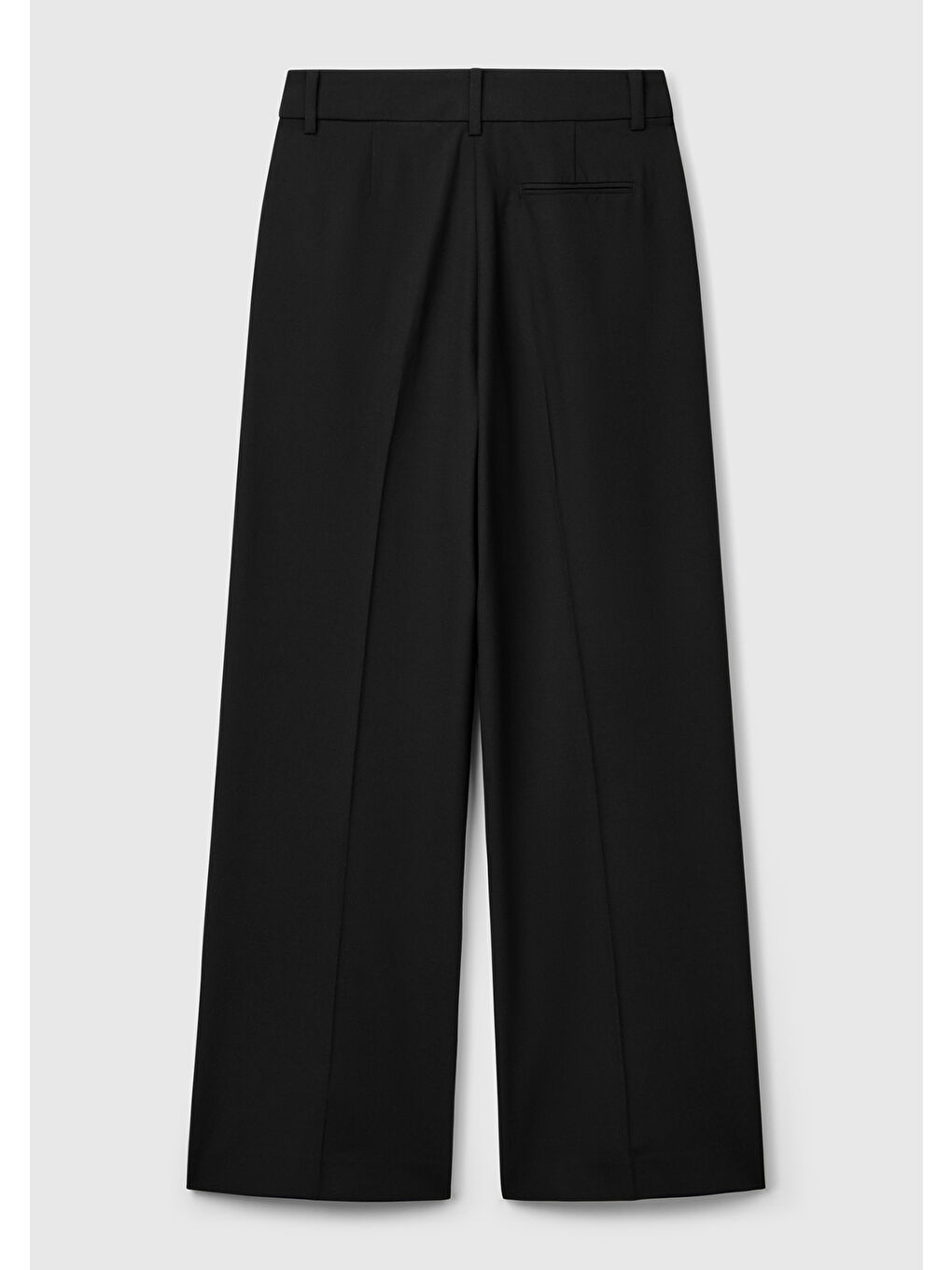 Kadın Siyah Streç Kumaşlı Yüksek Bel Wide Leg Pantolon-3