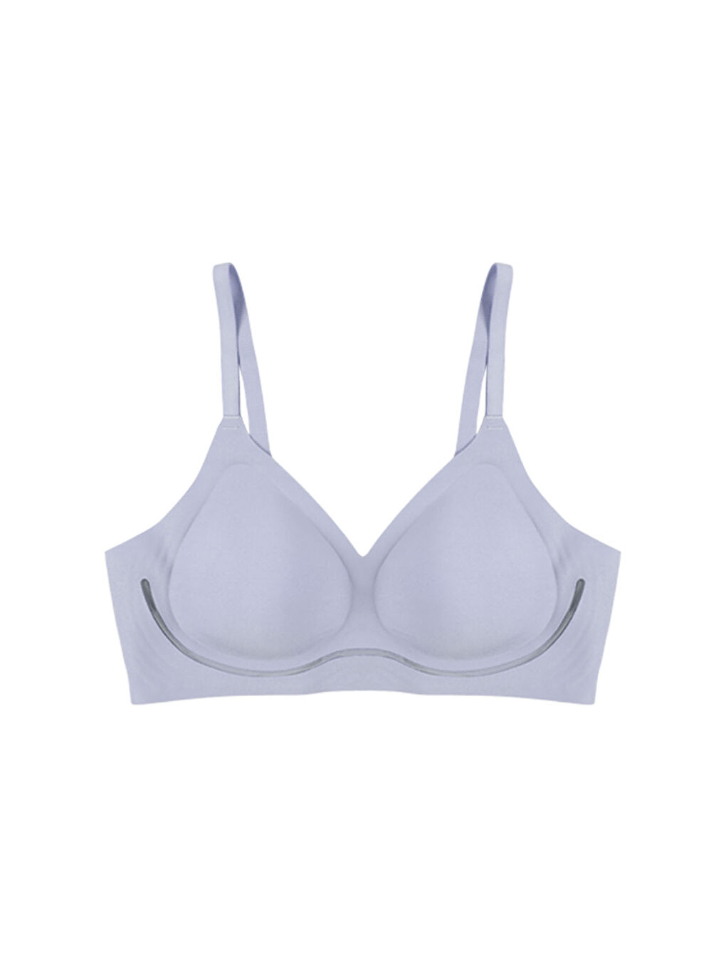 Mavi Balensiz Lazer Dilim Detaylı Dekolte Çapraz Tüllü Dikişsiz Sütyen