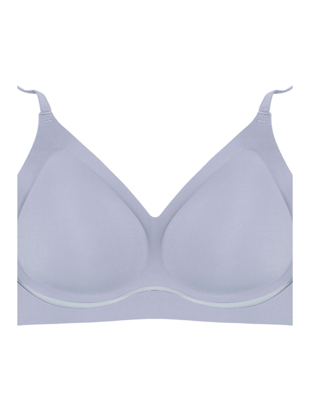 Mavi Balensiz Lazer Dilim Detaylı Dekolte Çapraz Tüllü Dikişsiz Sütyen-1