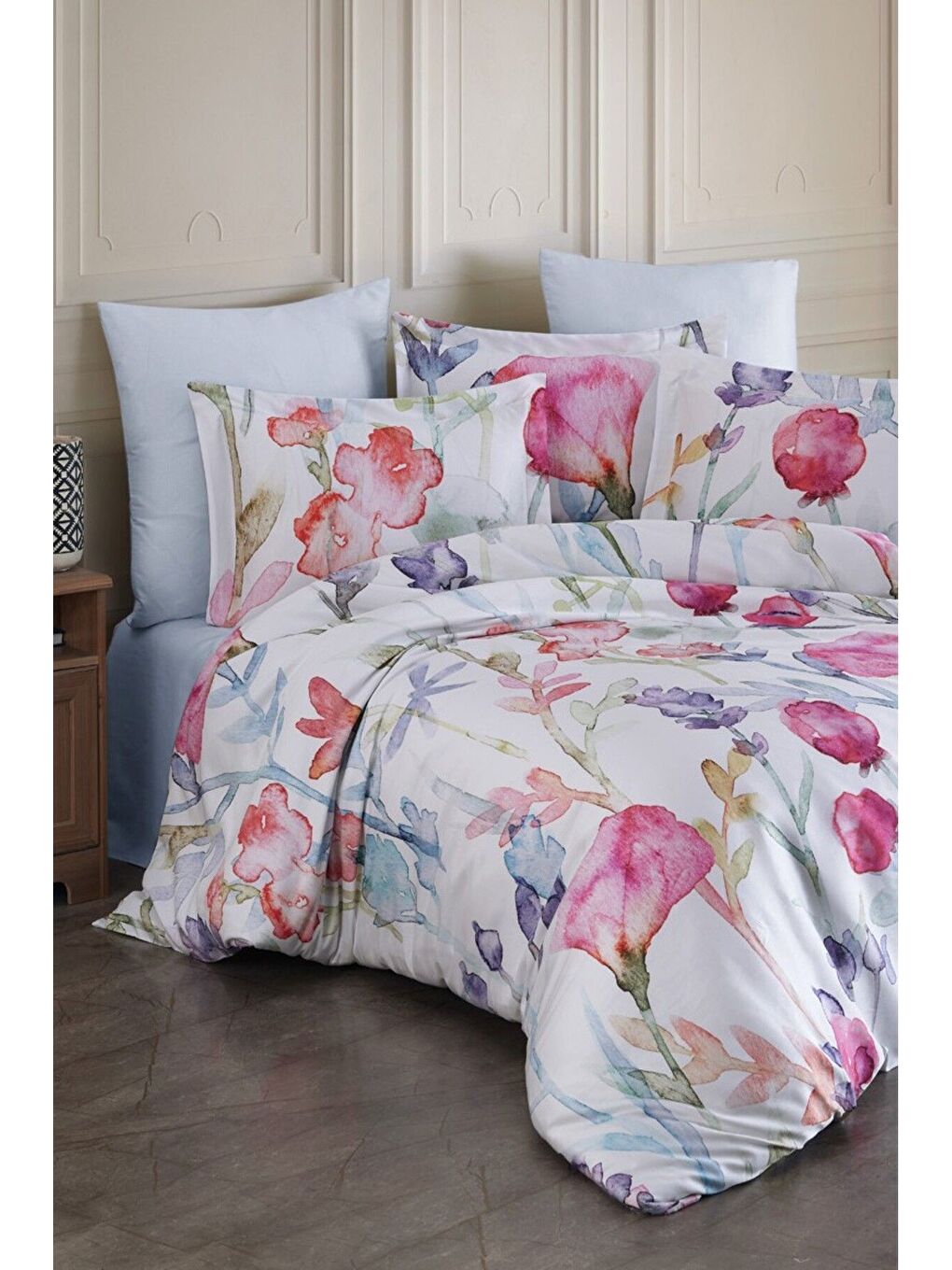 Gri Lyocell Çift Kişilik Nevresim Takımı Sılvıa