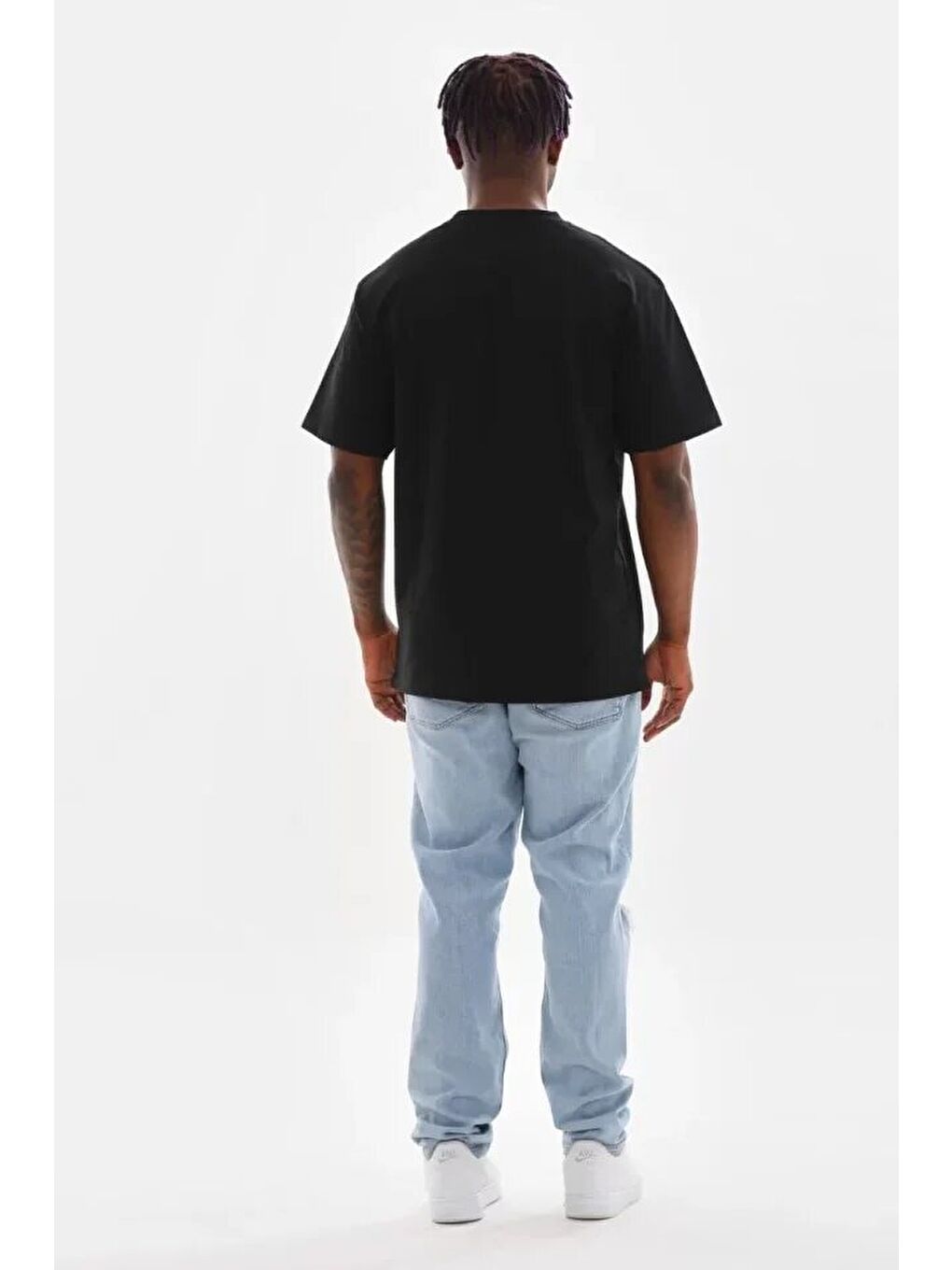 Unisex Baskılı Oversize T-Shirt - Siyah-1