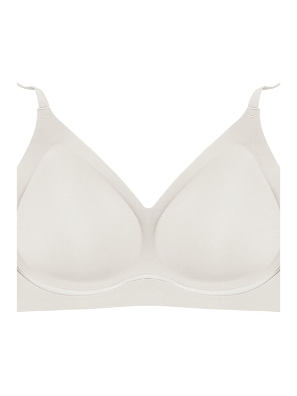 Ekru Balensiz Lazer Dilim Detaylı Dekolte Çapraz Tüllü Dikişsiz Sütyen-1