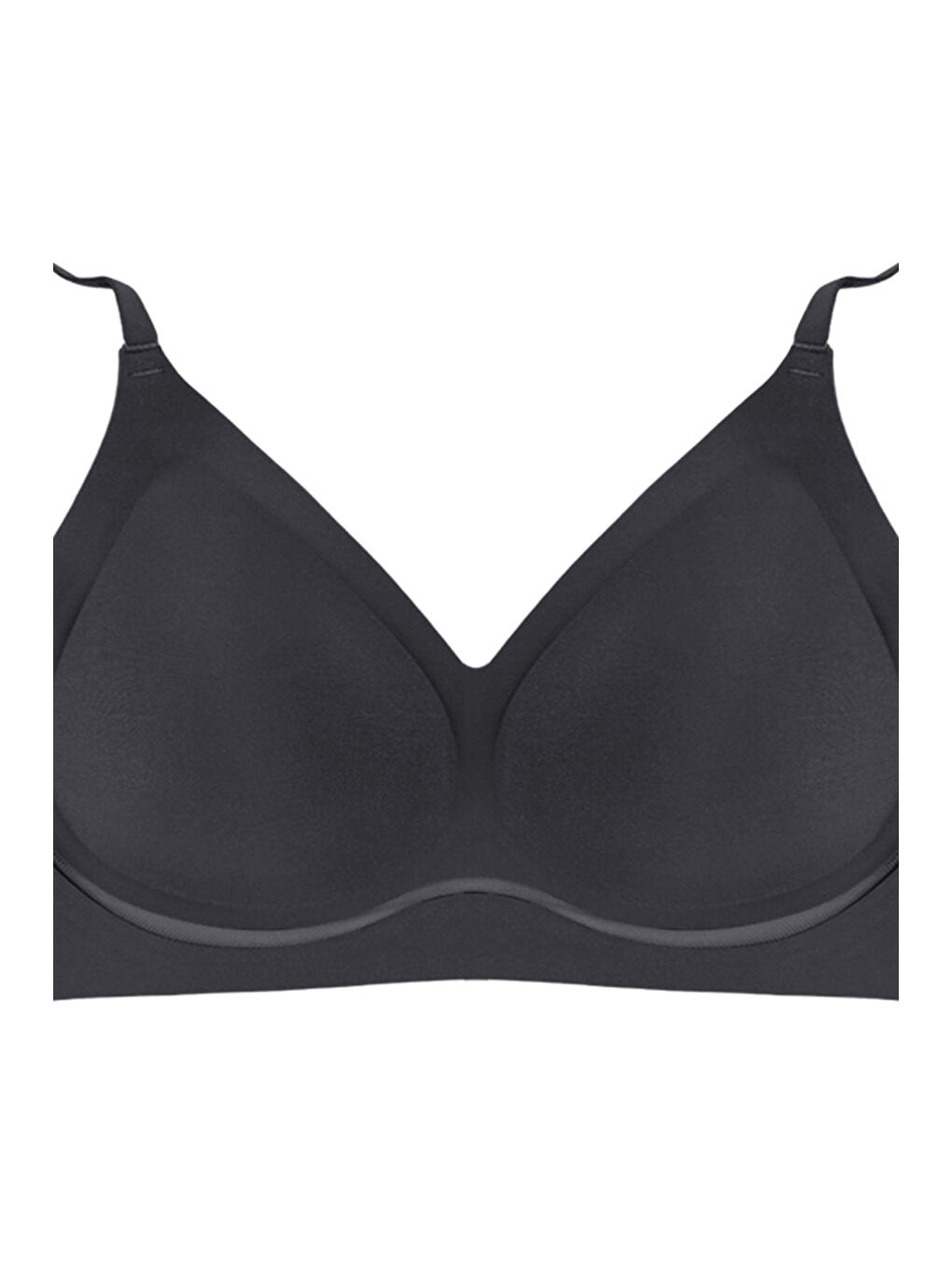 Siyah Balensiz Lazer Dilim Detaylı Dekolte Çapraz Tüllü Dikişsiz Sütyen-1