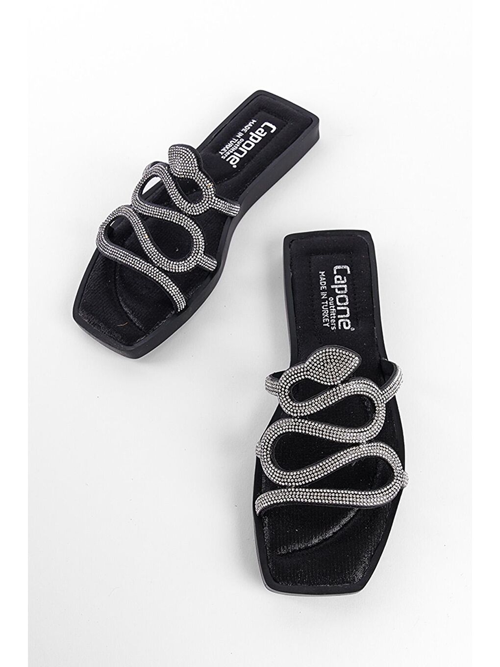 Siyah Taşlı Terlik-3