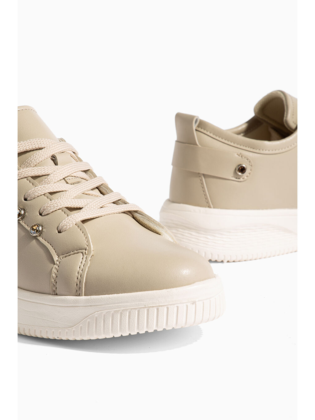 Bej D0407 Günlük Ortopedik Kadın Sneaker Spor Ayakkabı-2